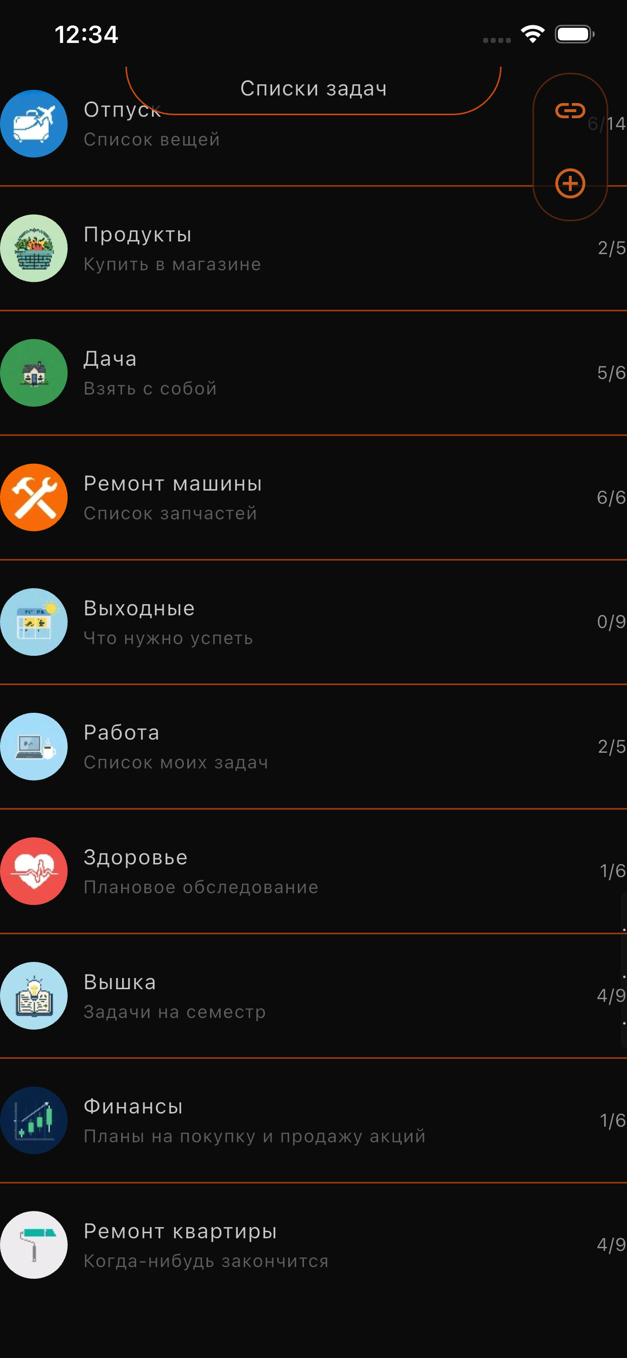 Списки задач